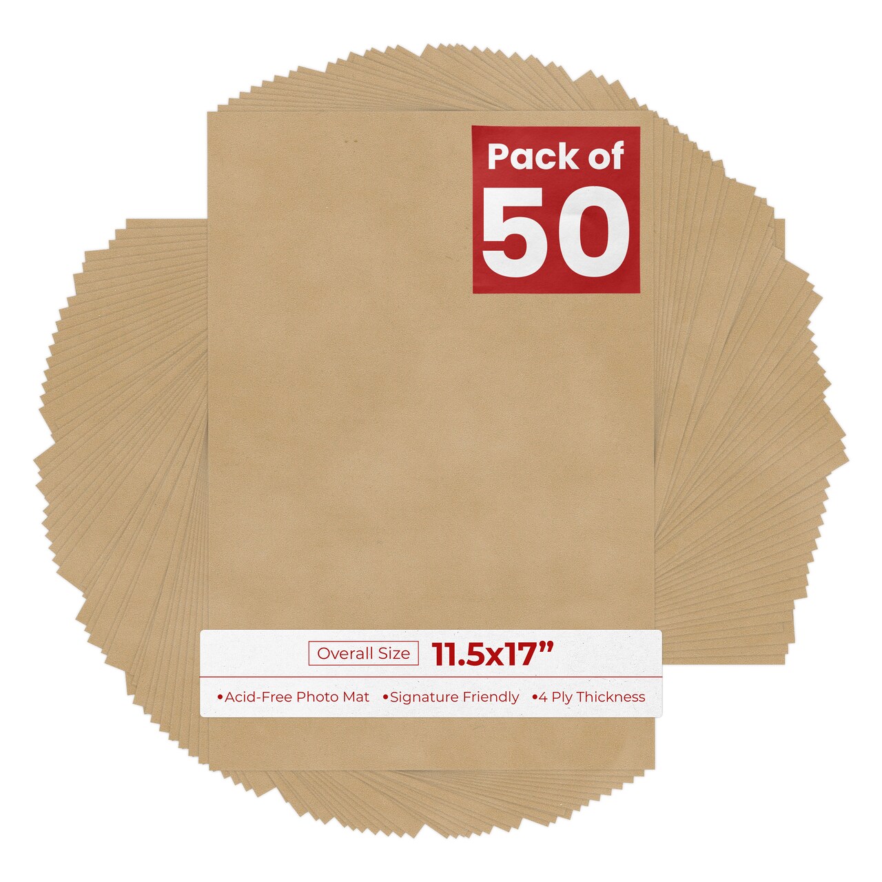 Beige Suede 11.5x17 Uncut Mat Board - Blank Sheets, No Opening